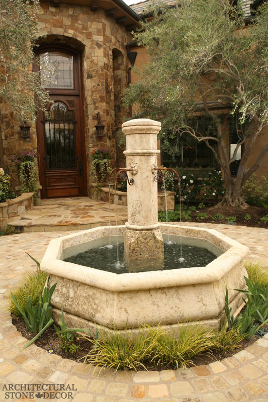 tuscan-style-villa-reclaimed-limestone-flooring-barre-gray-reclaimed limestone-tuscan-style-pool fountain-canada-architectural-stone-decor