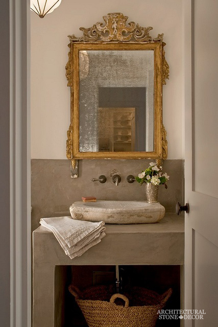 Antique-bathroom-inlayed-marble-bowed-basin-sink-design-canada