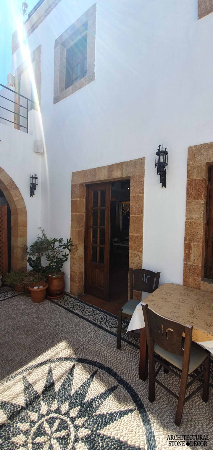 Mediterranean style old town Rhodes natural stone door surround architecture home interior design ca BC canada